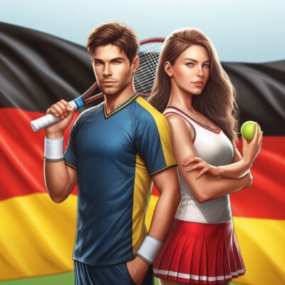 Karikatur deutsche Tennisspieler